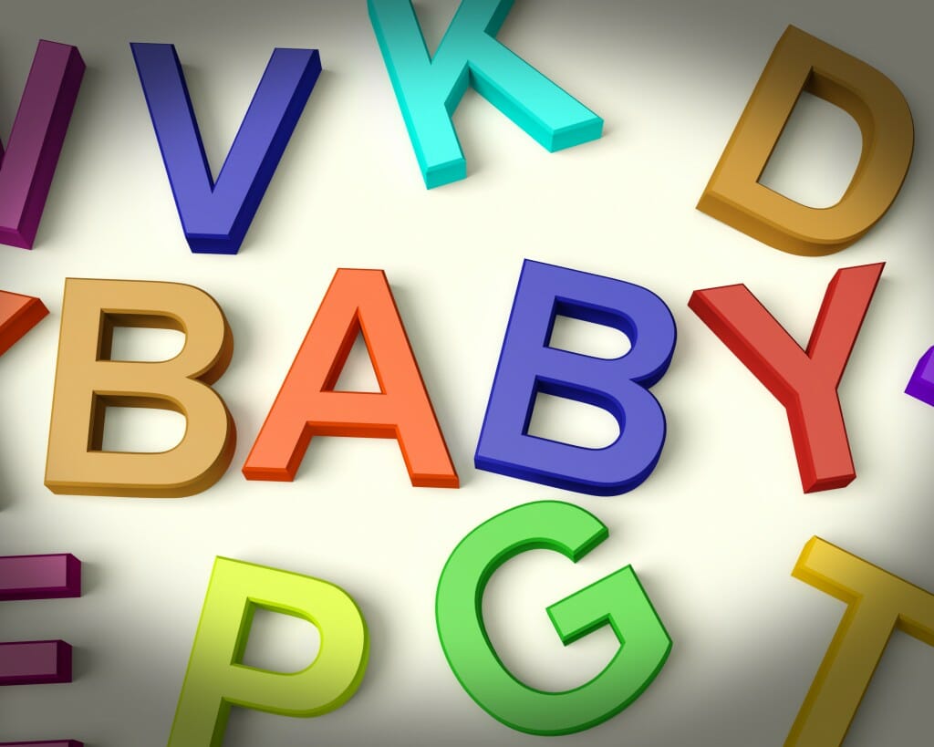 Baby Written In Kids Letters Representing Newborn