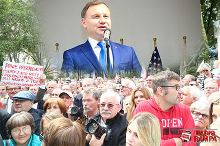 Setki Polaków przywitało Prezydenta Dudę na Greenpoincie
