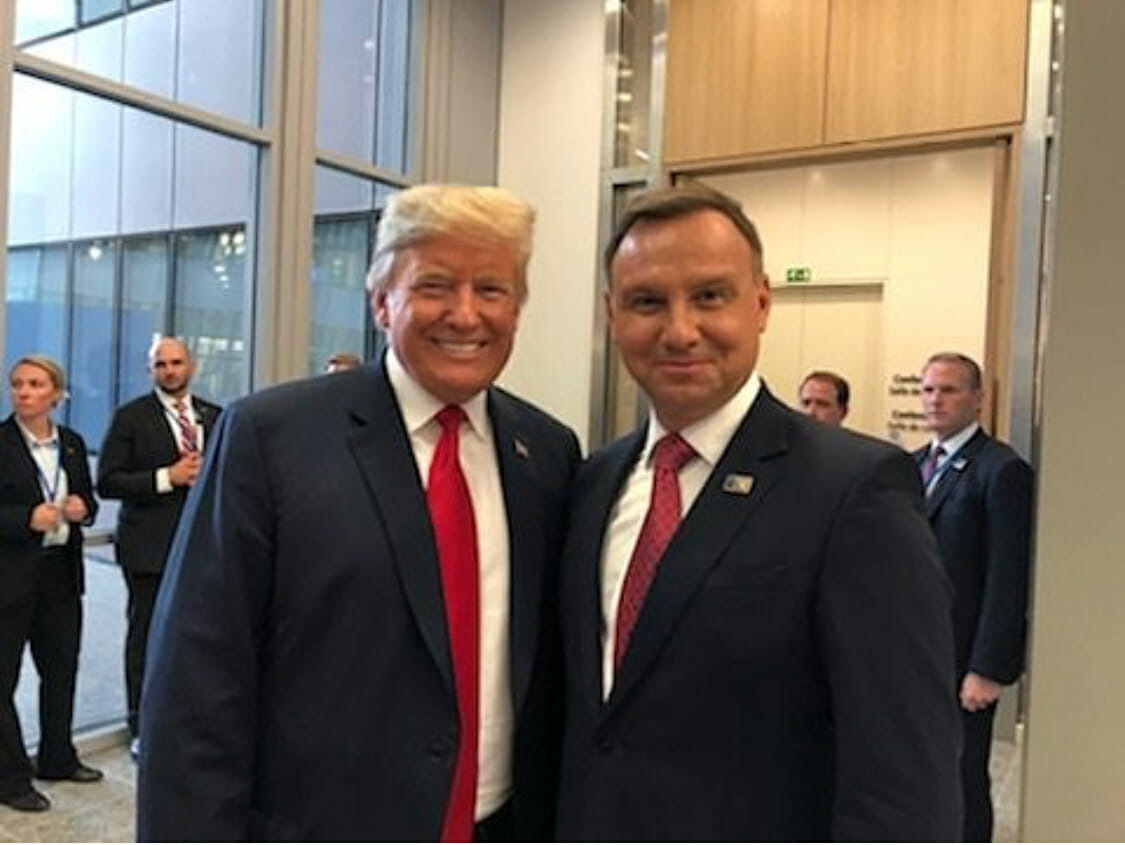 Prezydent Andrzej Duda spotkał się z prezydentem Donaldem Trumpem w Brukseli
