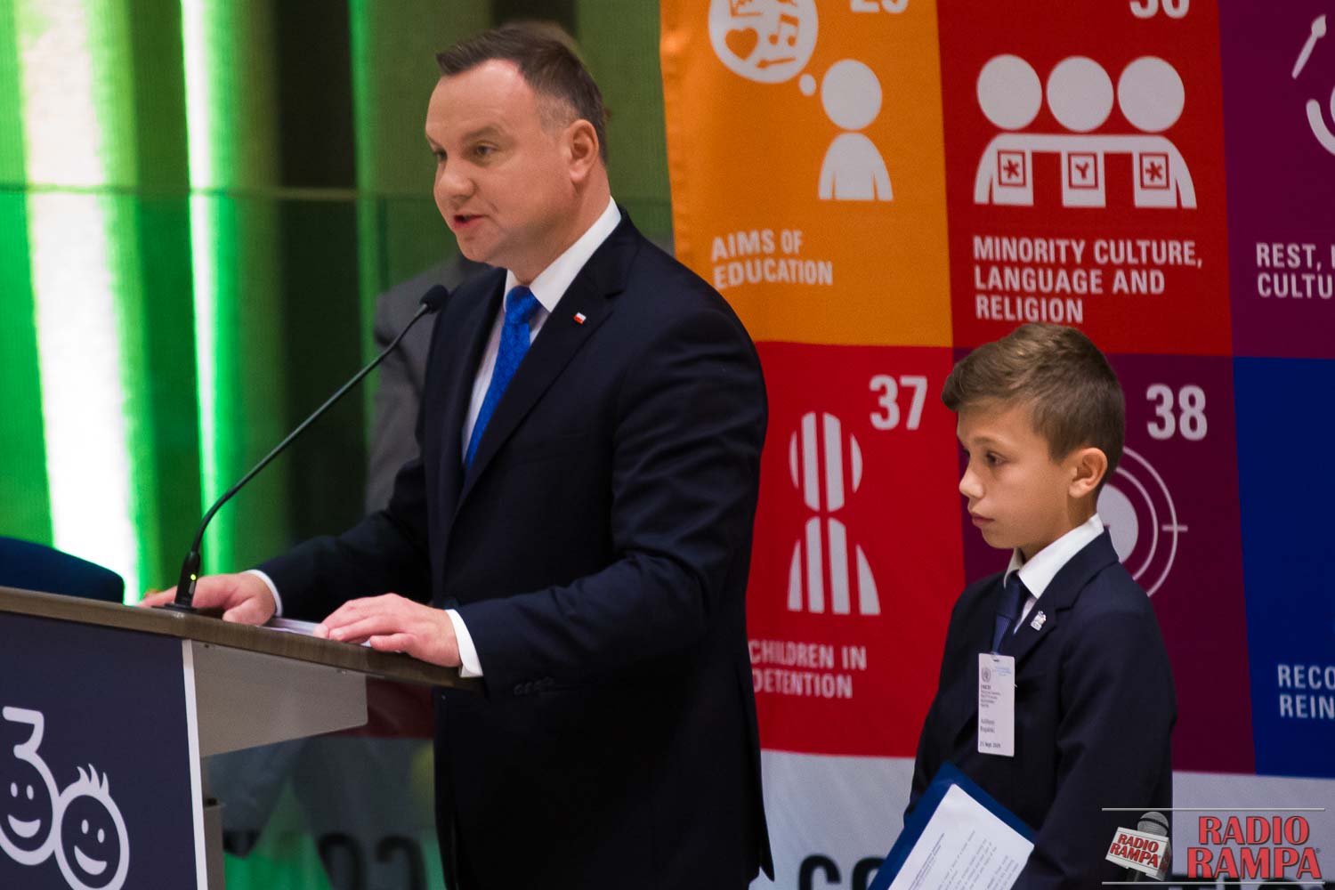 Prezydent Andrzej Duda i Antoś Rogalski przemawiają w ONZ