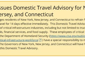 CDC zaleca, aby mieszkańcy stanów NY, NJ i CT wstrzymali się od podróżowania