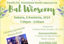 Zabawa wiosenna – 6 kwietnia w Parafii św. Stanisława Kostki na Greenpoincie