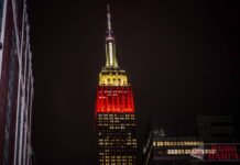 Empire State Building shines White and Red to Honor Poland’s Independence Day